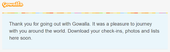 Gowalla Goodbye