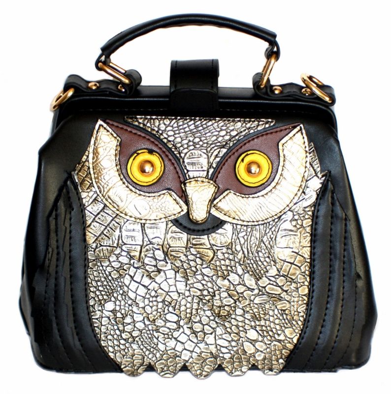 Quirky Owl Bag, Funky Ladies Handbag, Black Bag, UK Seller eBay