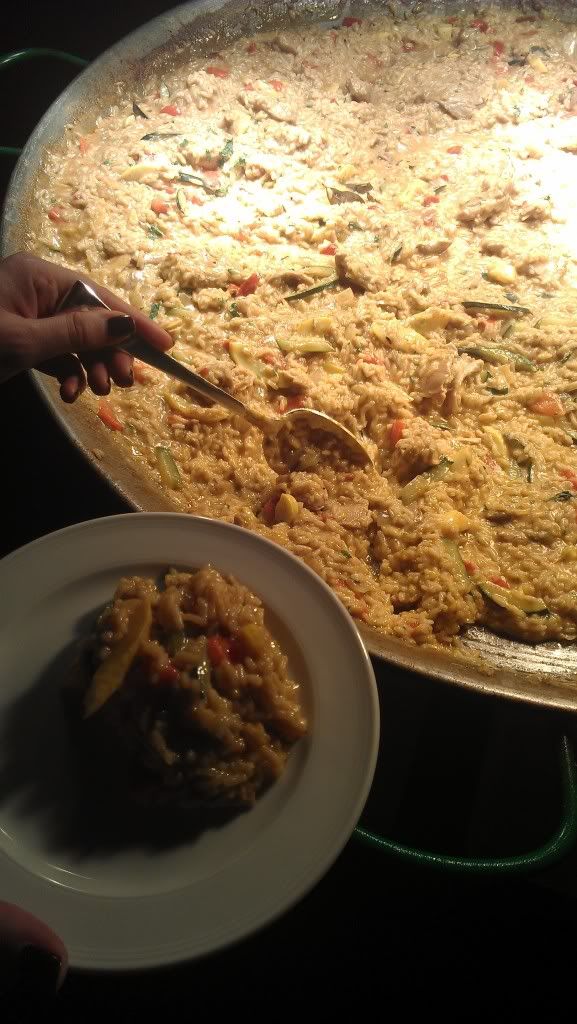 Spanish-style paella with an Indian twist
