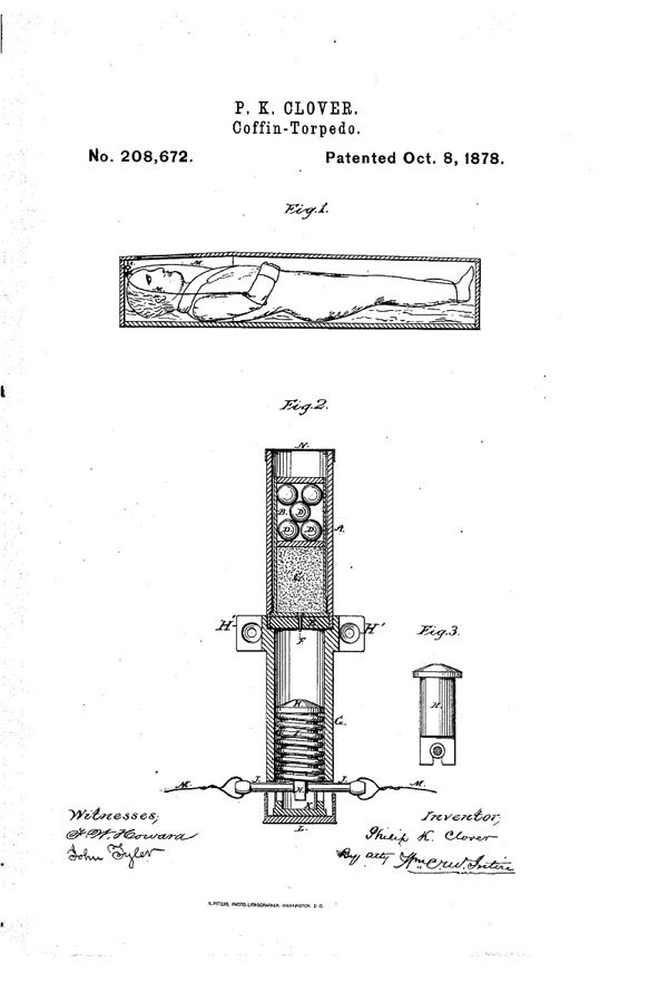 Coffin Torpedo, Coffin-Torpedo No. 208,672 Patented Oct. 8, 1878