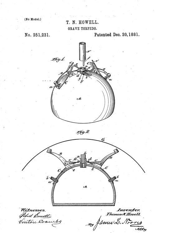 Grave Torpedo, Grave Torpedo No. 251,231 Patented Dec. 20, 1881