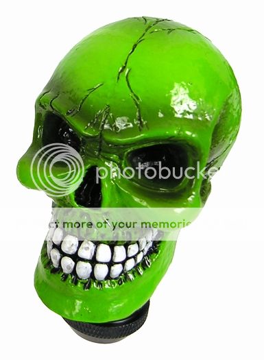 Custom Vintage Style Hot Rod/Muscle Car GREEN SKULL Shift Knob Shifter 