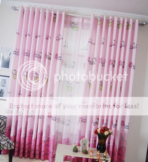 Hello Kitty Kids Girls Princess Eyelet Curtains Sheer 100 Original Photos
